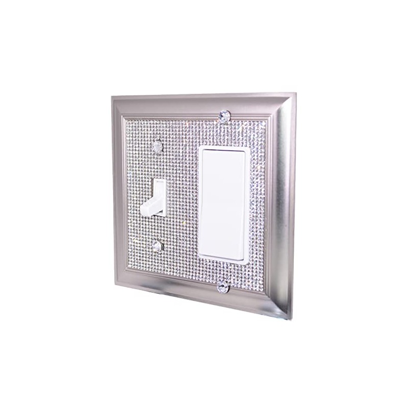 Classy Bling Rhinestone Wall Plate Cover (Toggle Rocker)