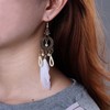 TseenYi Feather Dangle Earrings Gypsy Ethnic Drop Earrings