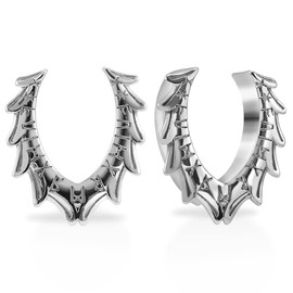 PUNKYOUTH 2PCS Opening Ear Gauges Stream lines Ear Stretchers Hangers Brass Cool Saddle Plug and Tunnels For Ear Double Flared Piercings 0g to 1 inch