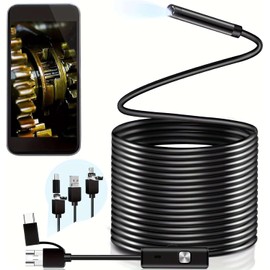 Cámara Endoscopio 3 en 1 con Cable de 10 Metros y Luz LED MOVVBGOS