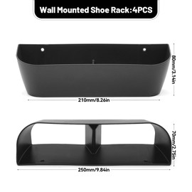 ZHIYUQL® 4 Stück Wand Schuhhalter Wandmontage Schuhregal Schwarz Tür Schuhorganizer für Camping Wohnmobil Badezimmer Wohnzimmer - Selbstklebend oder Schraubmontage