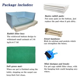 Tfwadmx Rabbit Litter Box, Large Bunny Corner Toilet Potty Trainer with Drawer Bigger Pet Pan for Adult Guinea Pigs, Chinchilla, Hamster, Hedgehog and Other Animals