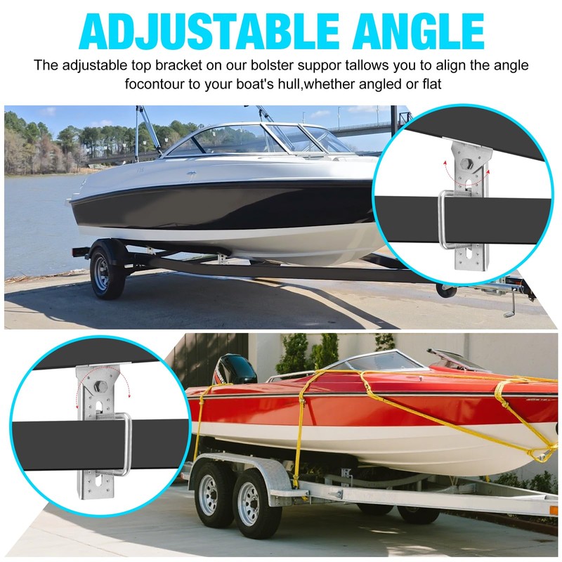 4PCS 8" Heavy Duty Boat Trailer Bunk Brackets,Adjustable Galvanized Swivel