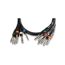 Pulse PLS00117 8 Way 6.35 mm (1/4 Inches) Stereo Jack Plug to Plug Loom, 2.5m, Black