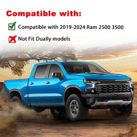 G-PLUS Fender Flares Kit 4PCS,Fit For Dodge Ram 2500 3500 2019 2020 2021 2022 2023 2024 (Not Fit Dually models),Wheel Arch Cover Trim,Paintable Matte Pocket Smooth Riveted Style
