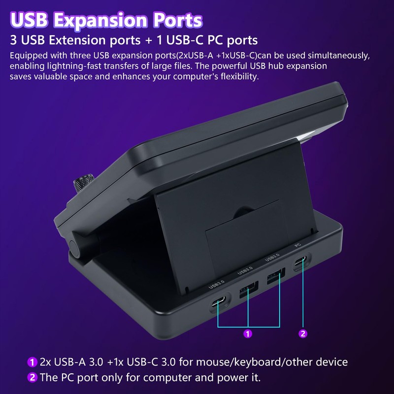 Sehawei N4 Pro Macro Pad,10-Key LCD Shortcut Keyboard with 4