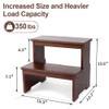 StrongTek Bamboo Two Step Stool for Adults and Kids, Bed