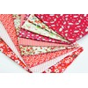 Pack of 9 Red & White 100% Cotton Fabrics for