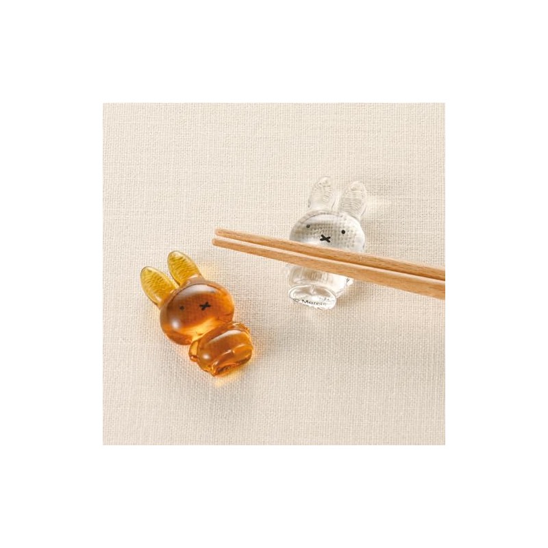 Dick Bruna Miffy 209581 Durable Transparent Glass Chopsticks Rest Approx.
