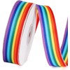 20M Rainbow Ribbon, 25mm Wide Pride Ribbon, Double Sided Grosgrain