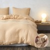 Simple&Opulence 100% Linen Duvet Cover Set, 3 Pieces Belgian Flax