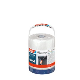 tesa Easy Cover Outdoor L - 2-in-1 Painter's Film with Fabric Tape - for Masking and Covering for Outdoor Painting Work - Painter's Tape with Integrated Film - 20 m x 1.4 cm