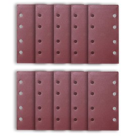 ExcInter 10PCS 93x185mm Sandpaper Sanding Paper 8 Holes Loop Sand Sheet Punched 240 Grits Fit Rectangular Orbital Sander