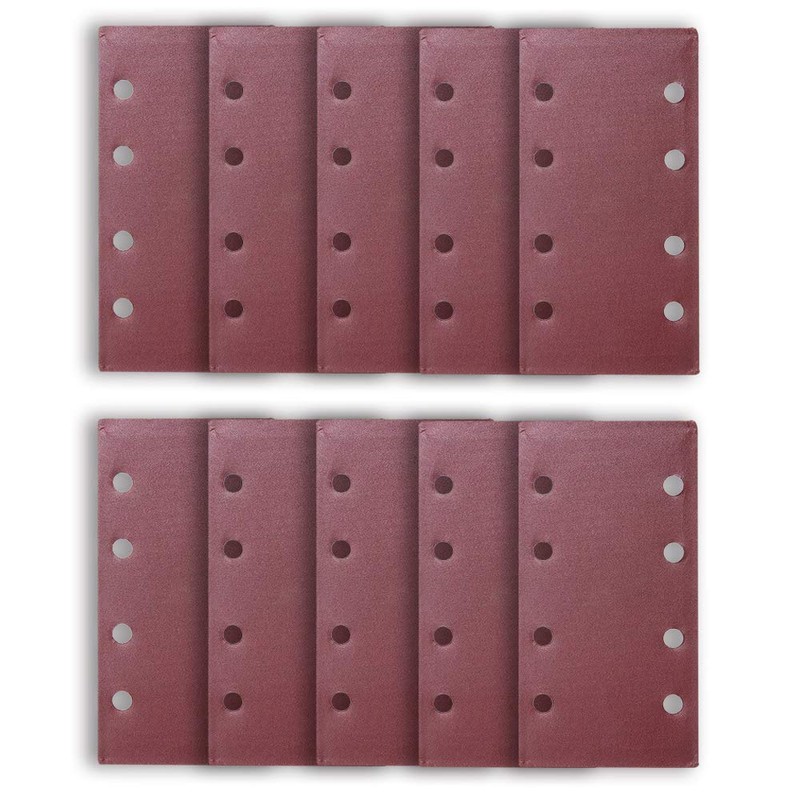 ExcInter 10PCS 93x185mm Sandpaper Sanding Paper 8 Holes Loop Sand