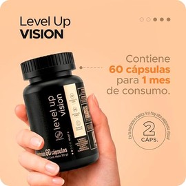 Level Up Vision – Luteína, Zeaxantina y Antioxidantes para Protección Ocular y Fatiga Digital – Salud Visual, Nitidez y Protección de Luz Azul – 60 Cápsulas