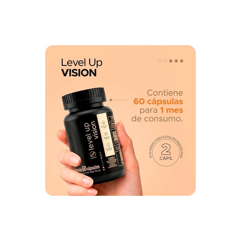 Level Up Vision – Luteína, Zeaxantina y Antioxidantes para Protección