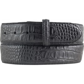 BELTINGER Belt with crocodile embossing without buckle, 4 cm, leather belt for men and women, 40 mm crocodile look, crocodile pattern, black, 115 cm (Gesamtlänge 130 cm)