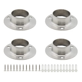 4 PCS Shower Curtain Rod Holder, ULIFESTAR Closet Rod Brackets Heavy Duty Stainless Steel Pipe Pole Flange Socket Wardrobe Bracket End Supports,Easy Installation Quick Removal (Diameter 25mm/1'')