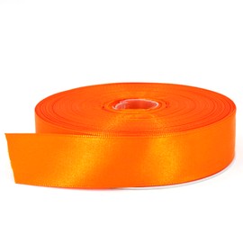 Stuffvisor Satin Orange Ribbon - 1 inch x 50 Yards, Double Face Solid Color Ribbon Roll, 100% Polyester Ribbon for Gift Wrapping, Crafts, Hair and Multiple Decorations