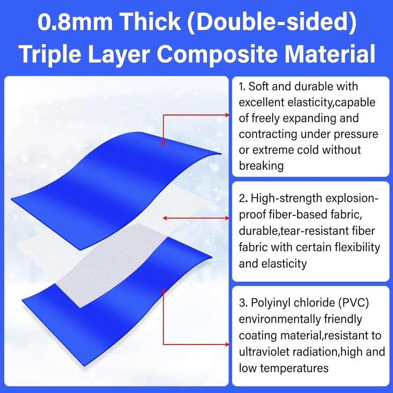 10 Ft Pool Water Bags 0.8mmThickened Double Layer Water Tubes