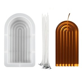 Attuslla Candle Resin Molds for Candle Making, Arch Candle Molds Candle Casting Molds with Cotton Candle Wicks for Candle Soap DIY Making Craft