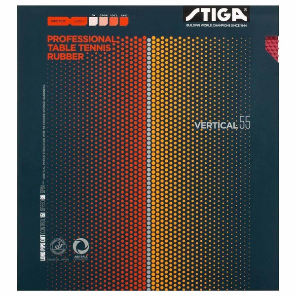STIGA 1710550106 Table Tennis Rubber, Vertical 55 Grit Rubber, Black,