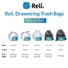Reli. Drawstring Trash Garbage Bags, Tall Kitchen, 250 Count Bulk,