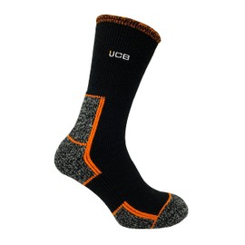 JCB - Mens Thermasock Work Sock - Midweight - Thermal Winter Warm Sock, Heat Holding Socks, Black, 1 pack, UK 6-11, EUR 39-46 (1pk Black)