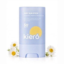 KIERO Protector Solar Facial en Barra SPF 50+ PA++++ 20 g | Manzanilla, vitamina E, madecassoside, acabado mate, no graso, portátil, retoque sobre maq