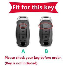 KUNIO Key Case Cover Suitable for Nissan Qashqai Altima Teana 2022 2023 Ariya Leather Car Key Case Key Case Key Protector Key Box 3 Buttons B Red