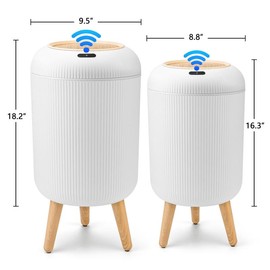 Pukomc Smart Induction Waterproof Trash Can for Bathroom, Bedroom, Office Nordic Style, Household Items Saving Space Motion Sensor Multifunctional Home Goods Environmentally Friendly Automatic:_2pc Motion Sensor