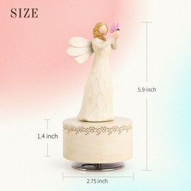 YT3 Studio Angel Music Box, Sculpted Hand-Painted Musical Figure Gifts Butterfly Music Box Guardian Angel Figurine for Daughter Women Birthday Anniversary, Play You are My Sunshine