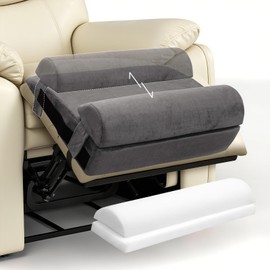 PYURIFAI Recliner Cushion - Recliner Chair Cushion with Removable Semi-Cylinder for Superior Support, Adjustable Cushion for Recliner Chair, Recliner Leg Rest Cushion with 2 Straps, Grey