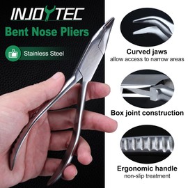 INJOYTEC Bent Nose Pliers Curved Nose Pliers Bent Chain Nose Pliers Bent Nose Wrench Jewelry Pliers Craft Wrench Pliers Jewelry Nose Wrench for Clamping Bending Wire Open or Close The Ring