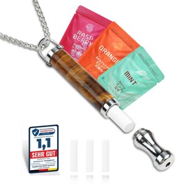 Gipfelfreund Premium Ora Smokeless Necklace, Smoking Causation Aid, Breathing Necklace for Relaxation & Stress Relief, Breathing with Air Resistance, The Easiest Way to Start, Stainless Steel
