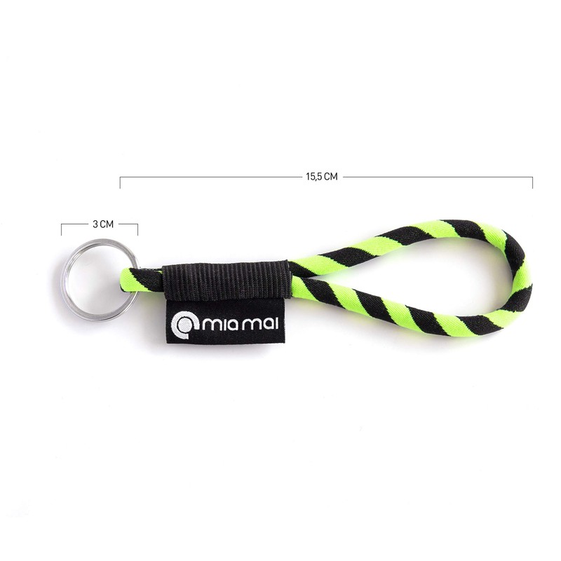 Mia Mai Tubular Lanyard (Yellow/Black, 15 cm), Key Ring Keyring