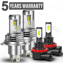 AQJ For Honda HR-V 2016 2017 2018 HRV Combo LED Headlight Hi/Lo + Fog Light Bulbs