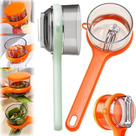 2PCS Double-Sided Stainless Steel Blade Peeling Knife with Storage Box, 2025 New Peeling Knife with Storage Box, Multi-Function Vegetable Fruit Peeler, Fast Peeling, Easy To Clean (Green*Orange)