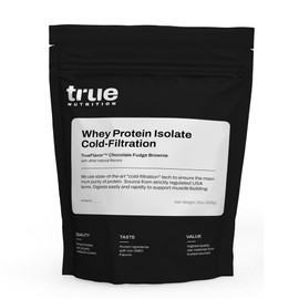 True Nutrition True Nutrition Whey Protein Isolate Cold-Filtration - 100% Whey Protein Powder - 27g Protein per Serving - Mixes Easily and Tastes Great - Third Party Tested - Chocolate Fudge Brownie - 2lb