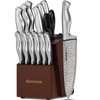 Astercook Knife Set, 15-Piece Kitchen Knife Set with Block, Built-in