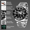 MEGALITH Watches for Men Military Digital: Silver Stainless Steel Waterproof
