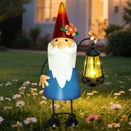 TEDOF Solar Garden Gnomes Outdoor Decor with Solar Lights,Large Garden Gnomes Figurines,Gnomes Decorations for Yard Porch Patio Lawn House Sculptures Decorations Gifts