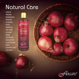 Red Onion Hair Oil made with Rosemary Oil, Hibiscus Oil, Coconut Oil and many other naturals oils and herbs. Mineral Oil free and Chemical Free. 100% Natural & Vegan.