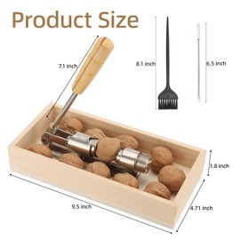 Exylixor Pecan Cracker, Nut Crackers for All Nuts, Heavy Duty Nut Cracker Tool with 1 Cleaning Brush and 5 Crab Forks for Walnut Pecan Macadamia Hazelnuts Chestnut and More