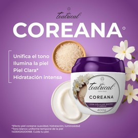TEATRICAL Piel Coreana Crema Facial con Células Madre y Arroz, Hidratación Profunda, Efecto Iluminador, 400g
