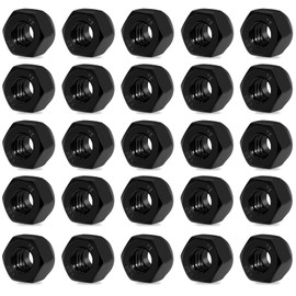 25 Pack 1/4"-20 Lock Nuts,Black Oxide 304 (A2-70) Stainless Steel Nylon Insert Locknuts Standard Inch Thread Nylock Nuts for Hardware, Machinery, Automotive, Furniture Repair