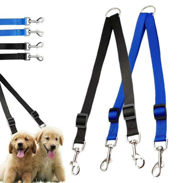 MIRKUZI Double Leads for Dogs 2 Pieces Dog Lead, Adjustable