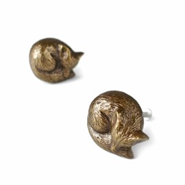 Fox Antique Brass Cabinet Drawer Knob and Pull Animal Kitchen Knobs Woodland Dresser Wardrobe Pulls - Set of 2