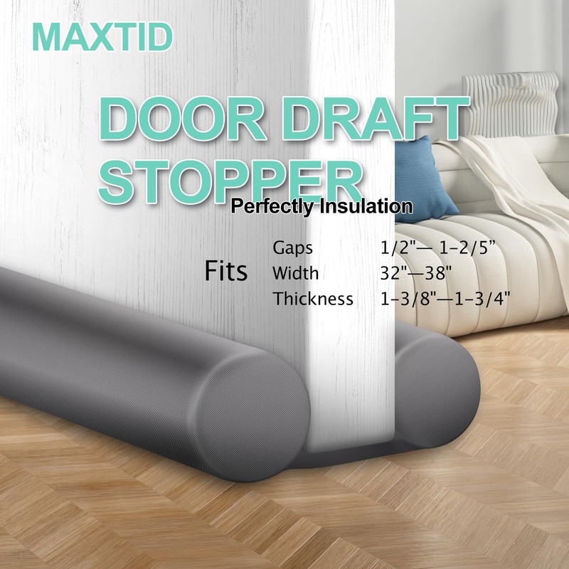 MAXTID Under Door Draft Stopper 32, 36, 38 Inches -
