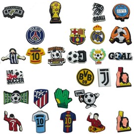 ZUJIACUN 34PCS Football Sports Shoe Charm, Decoration Charm for Shoes or Wristbands，Cartoon PVC Shoe Charms Decoration for Party or Birthday Gifts